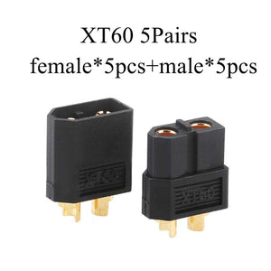 10PCS AMASS XT60 XT-60 XT60 Male Female Bullet Connectors Plugs Black Yellow For RC Lipo Battery 5Pairs Quadcopter Helicopter