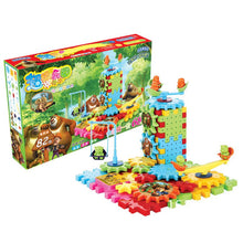 81Pcs Electric Gears 3D Building Blocks Kits DIY Free Assembly Educational Baby Plastic Gear Toys For Children's Birthday Gifts