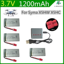 6Pcs/Set Original 3.7v 1200mAh with Charger Units for SYMA X5 X5C X5SC X5SH X5SW Drone Quodcopter Spare lipo Battey Parts 3.7 v