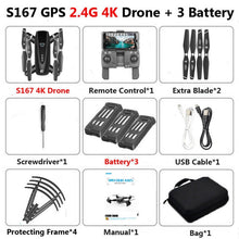 S167 GPS Drone With Camera 5G RC Quadcopter Drone 4K WIFI FPV Foldable Off-Point Flying Gesture Photos Video Helicopter Toy