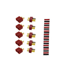 2/5/10 Pairs Red Black Ultra T-Plug Connectors Deans Style Male and Female with heat Shrink Tubing For RC charger LiPo Battery