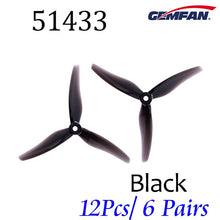 24pcs/ 12 pairs Gemfan 51433 5inch 3 blade/ tri-blade Propeller Props CW CCW Compatible T-motor for FPV Racing Drone
