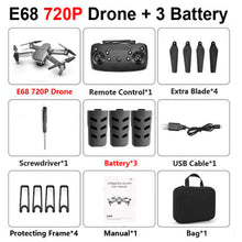 E68 drone HD wide angle 4K WIFI 1080P FPV drone video live recording Quadcopter height to maintain drone cameraVS e58 drone