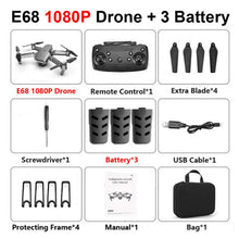 E68 drone HD wide angle 4K WIFI 1080P FPV drone video live recording Quadcopter height to maintain drone cameraVS e58 drone