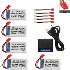 1400mAh 3.7v lipo Battery for SYMA X5 X5S X5C X5SC X5SH X5SW M18 H5P HQ898B HQ859B H11D H11C T64 T04 T05 F28 F29 T56 T57 Charger