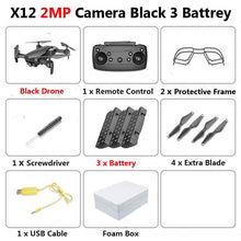 X12 WiFi FPV Mini Foldable Drone Camera 0.3MP 2MP HD Optical Flow Aerial Video Profissional RC Quadcopter Helicopter Toys SG106