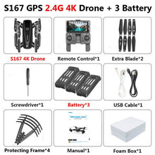S167 GPS Drone With Camera 5G RC Quadcopter Drone 4K WIFI FPV Foldable Off-Point Flying Gesture Photos Video Helicopter Toy