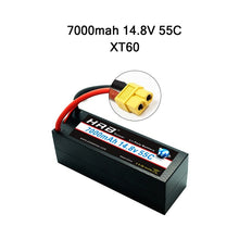 HRB Lipo 7.4V 11.1V 14.8V 2S 3S 4S 2P Battery 7.4V 7000mah 55C T DEAN XT60 MAX 110C Hard Case for RC 1/10 Scale Trx Stampede Car