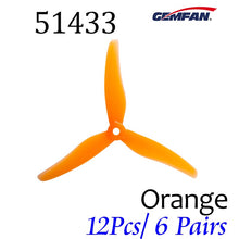 24pcs/ 12 pairs Gemfan 51433 5inch 3 blade/ tri-blade Propeller Props CW CCW Compatible T-motor for FPV Racing Drone