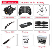 VISUO XS809S XS809HW Foldable Selfie Drone with Wide Angle 0.3MP/2MP HD Camera Quadcopter WiFi FPV RC Helicopter Mini Dron
