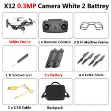 X12 WiFi FPV Mini Foldable Drone Camera 0.3MP 2MP HD Optical Flow Aerial Video Profissional RC Quadcopter Helicopter Toys SG106