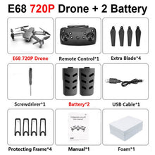 E68 drone HD wide angle 4K WIFI 1080P FPV drone video live recording Quadcopter height to maintain drone cameraVS e58 drone