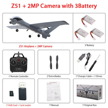 RC Airplane Plane Z51 with 2MP HD Camera or No Camera 20 Minutes Fligt Time Gliders With LED Hand Throwing Wingspan Foam Plane