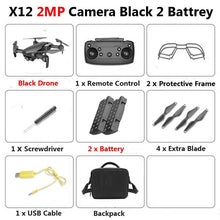 X12 WiFi FPV Mini Foldable Drone Camera 0.3MP 2MP HD Optical Flow Aerial Video Profissional RC Quadcopter Helicopter Toys SG106