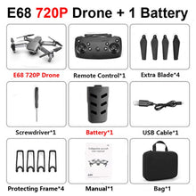 E68 drone HD wide angle 4K WIFI 1080P FPV drone video live recording Quadcopter height to maintain drone cameraVS e58 drone