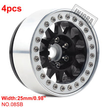 INJORA 4PCS Metal 1.9 Beadlock Wheel Rim 12-Spoke Wheel Hub for 1:10 RC Crawler Axial SCX10 II 90046 Traxxas TRX-4 Tamiya MST