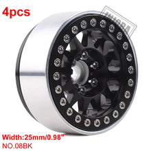 INJORA 4PCS Metal 1.9 Beadlock Wheel Rim 12-Spoke Wheel Hub for 1:10 RC Crawler Axial SCX10 II 90046 Traxxas TRX-4 Tamiya MST