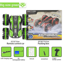 360 Rotate Remote Control Car RC Stunt Car 2 Sides Waterproof Driving on Water and Land Amphibious Electric Toys for Children