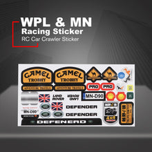 Micro Sponsor Logo Racing Sticker Sheet Universal For WPL & MN RC Car Crawler Sticker Parts RC Car Model Toy Parts Durability