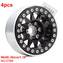 INJORA 4PCS Metal 1.9 Beadlock Wheel Rim 12-Spoke Wheel Hub for 1:10 RC Crawler Axial SCX10 II 90046 Traxxas TRX-4 Tamiya MST