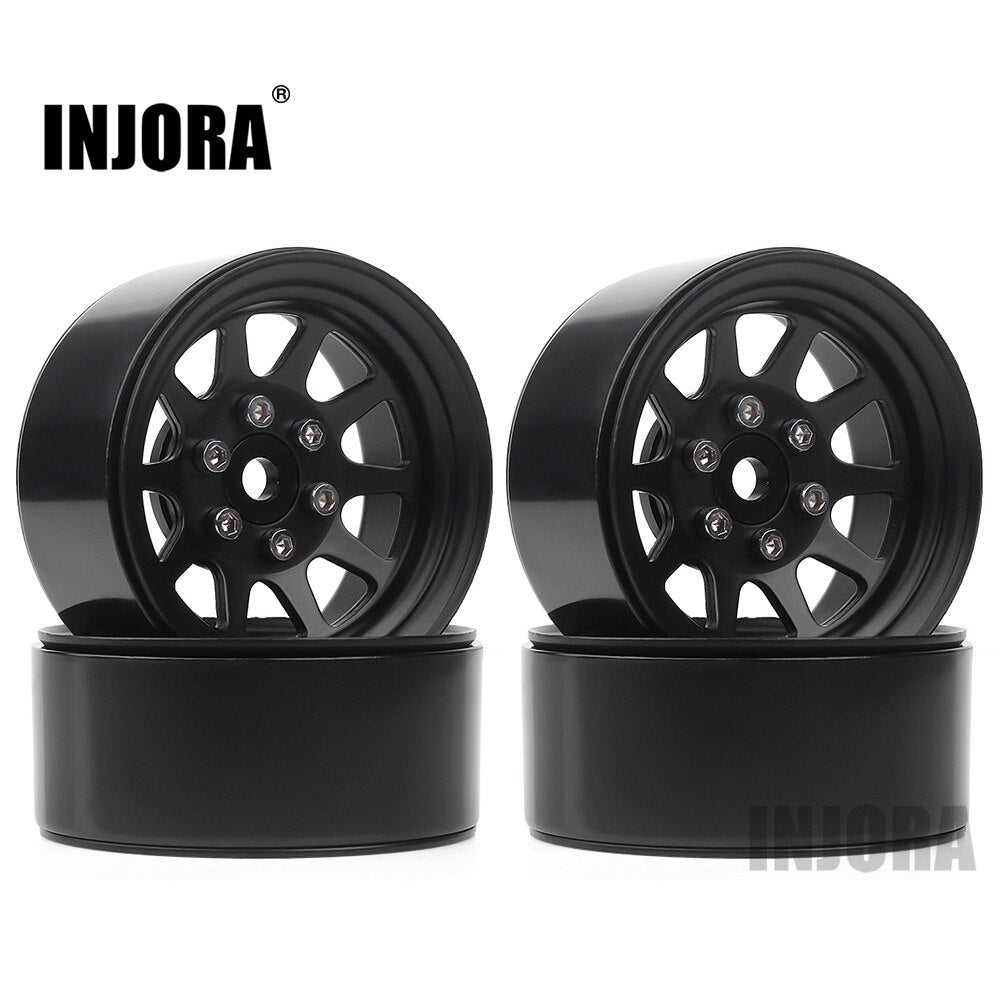INJORA 107g/pcs Metal Alloy 1.9 Beadlock Wheel Rims for 1:10 RC Crawler Axial SCX10 90046 Traxxas TRX4 Redcat GEN8