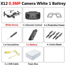 X12 WiFi FPV Mini Foldable Drone Camera 0.3MP 2MP HD Optical Flow Aerial Video Profissional RC Quadcopter Helicopter Toys SG106