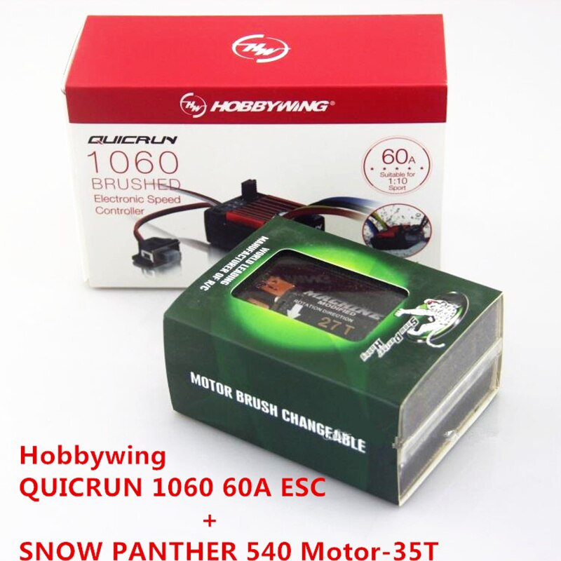 Original Hobbywing QUICRUN 1060 60A ESC and SNOW PANTHER 540 Motor 35T 45T 55T ESC Motor combination for 1/10 1/8 Crawler Scale