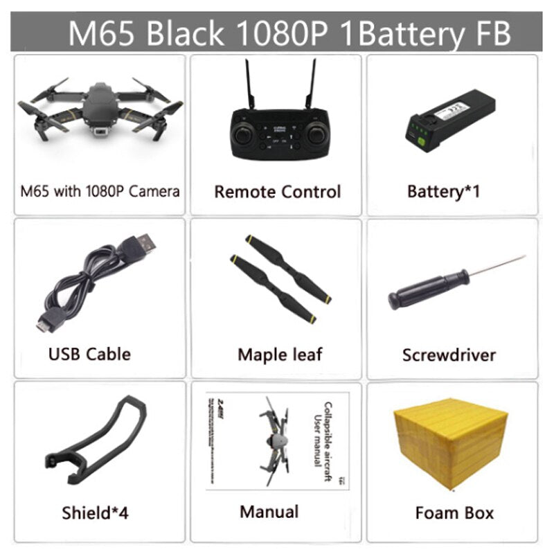 M65 RC Drone with 4K HD Camera FPV WIFI Altitude Hold Function Selife Dron Folding Quadcopter Vs E58 SG106 M69 Drones