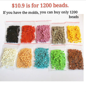 1200beads Water Droplets Bead Toy accessory kit Particles Magic Pixel Blocks DIY Handmade Assembled Spell Plug Gift for Children