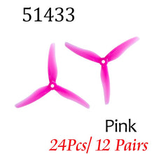 24pcs/ 12 pairs Gemfan 51433 5inch 3 blade/ tri-blade Propeller Props CW CCW Compatible T-motor for FPV Racing Drone