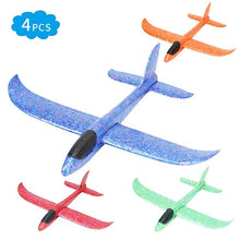 4pcs DIY Airplane Model Hand Throw Flying Glider Plane Foam Fillers Aeroplane Led Flashing Aircraft Toys for kids Outdoor Party