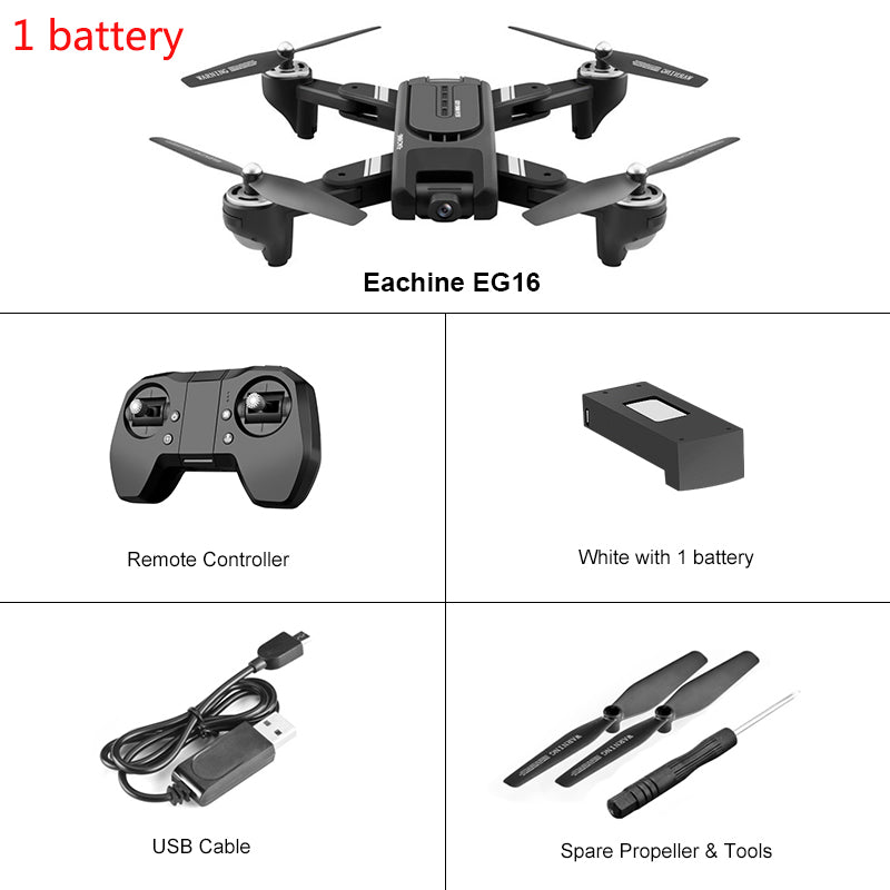 Eachine EG16 WINGGOD GPS 5G RC Drone WiFi FPV with 4K HD Camera Foldable Optical Flow Positioning Dual Lens Quadcopter RTF