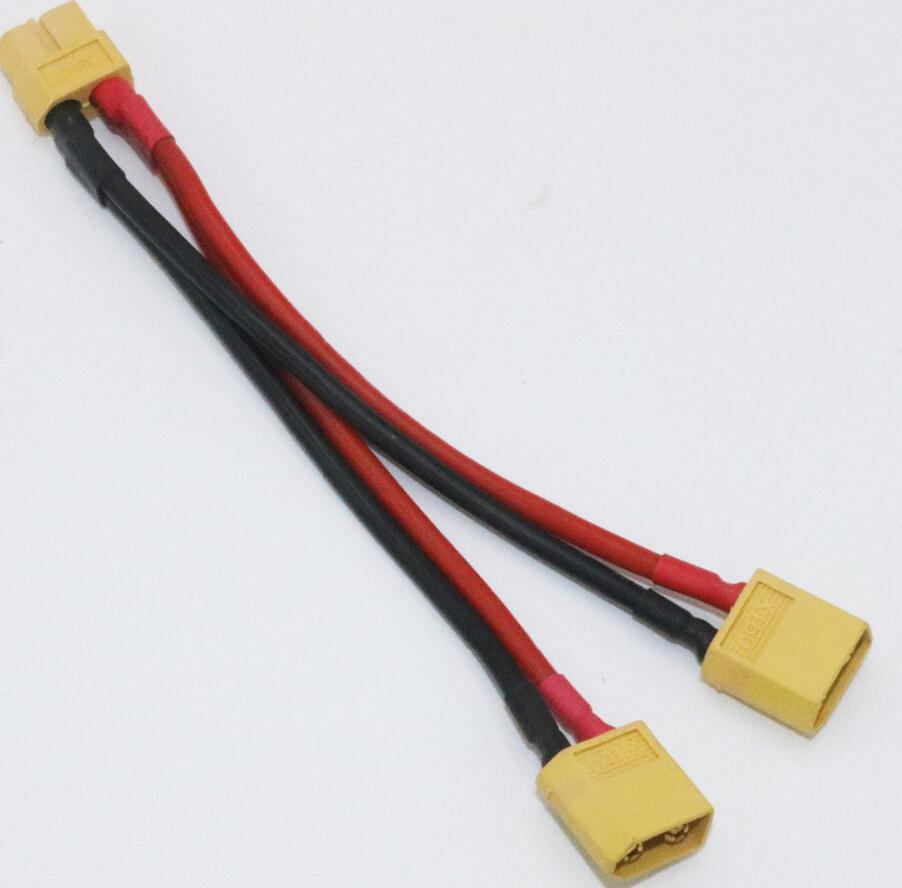 1pcs Xt60 Parallel Battery Connector Cable Dual Extension Y Splitter Silicone Wire
