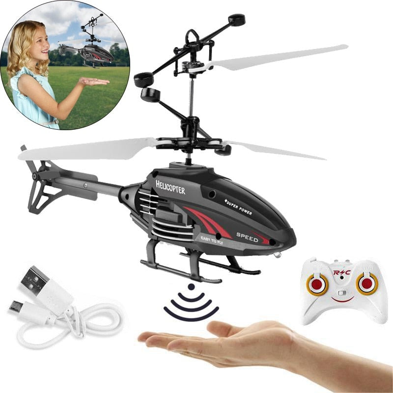 Helicopter Flying Toys With Rechargeable Mini Infrared Induction Drone Rc Toys Induction Helicopter For Boys Girls Indoor Games