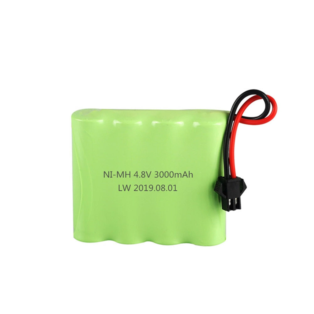 4.8v 3000mAh Ni-MH AA Battery and Charger For RC Car Robot Tank Gun Boat 4.8v 2400mah 4.8v Rechargeable Battery Pack