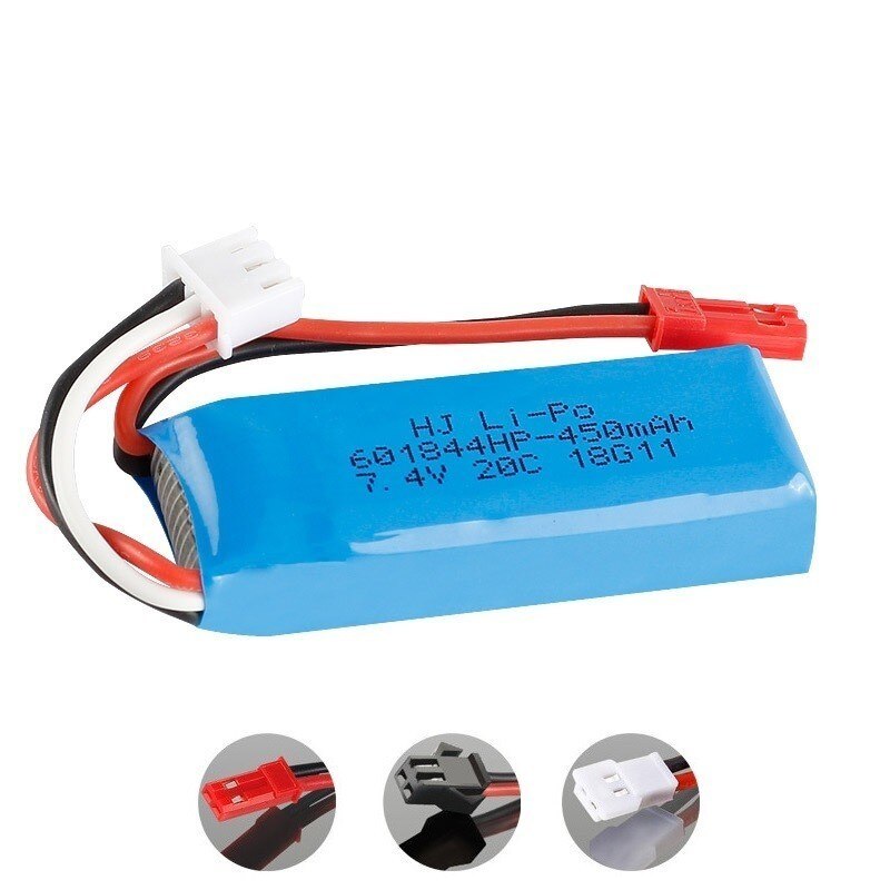 7.4V 450mAh Lipo Battery and USB Charger for WLtoys K969 K979 K989 K999 P929 P939 RC Car Parts 2s 7.4v Battery 3pcs