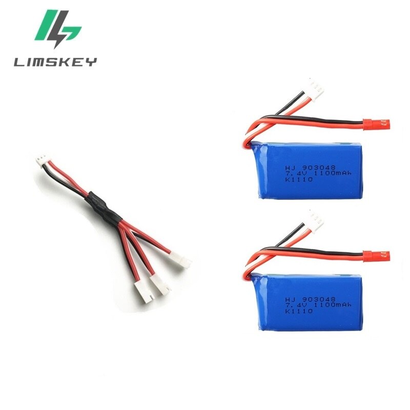 3Pcs for Wltoys A949 A959 A969 A979 K929 LiPo Battery 7.4V 1100mah 903048 25c Lipo Battery For RC Helicopter Airplane Cars Boats
