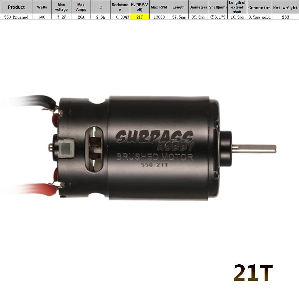 550 12T 21T 27T 35T Brushed Motor for 1/10 RC Car HSP HPI Wltoys Kyosho Off-Road Rock Crawler Climbing RC Car RC Brushed