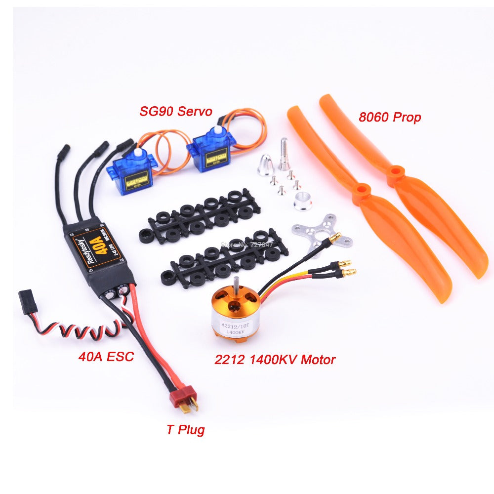 A2212 2212 2200KV / 1400KV Brushless Motor 30A / 40A / 40A BLheli ESC SG90 9G Micro Servo for RC Fixed Wing Plane Helicopter