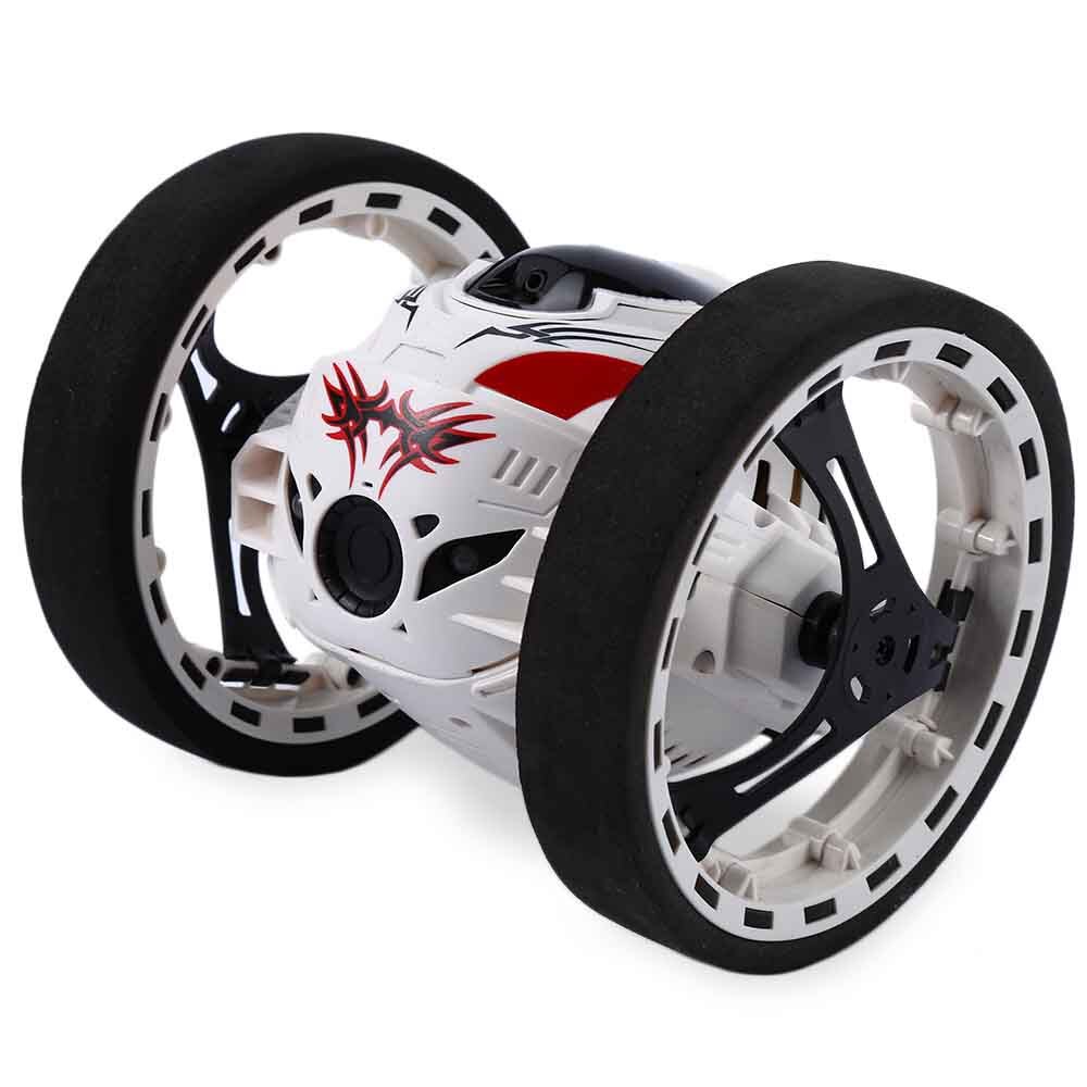 Mini Cars Bounce Car PEG SJ88 2.4GHz RC Car with Flexible Wheels Rotation LED Light Remote Control Robot Car Toys for Gifts