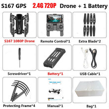 S167 GPS Drone With Camera 5G RC Quadcopter Drone 4K WIFI FPV Foldable Off-Point Flying Gesture Photos Video Helicopter Toy