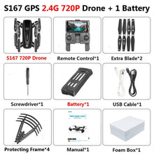 S167 GPS Drone With Camera 5G RC Quadcopter Drone 4K WIFI FPV Foldable Off-Point Flying Gesture Photos Video Helicopter Toy