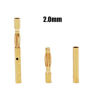 10pcs 2.0mm 3.5mm 4.0mm 5.0mm 5.5mm 6.0mm 6.5mm 8.0mm Banana Gold Bullet Connector Plug For Battery Connector Motor ESC RC Parts