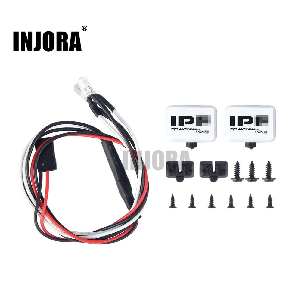 INJORA RC Car 2/4 Square LED Light Cover for 1:10 RC Crawler Axial SCX10 90046 Traxxas TRX4 Tamiya CC01 D90 TF2 MST HPI
