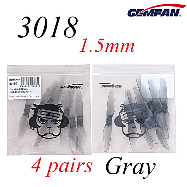 Gemfan Hurricane 3018 3x1.8 3 Inch 2-Blade Propeller 1.5mm /2.0mm Hole T Mount for RC Drone FPV Racing Toothpick Frame