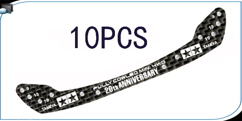 10Pcs 95072+94954 1.5mm HG Carbon Front Stay Fully Cowled Head Spare Parts For Tamiya Mini 4WD Racing Car Model 20th Anniversary