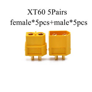 10PCS AMASS XT60 XT-60 XT60 Male Female Bullet Connectors Plugs Black Yellow For RC Lipo Battery 5Pairs Quadcopter Helicopter