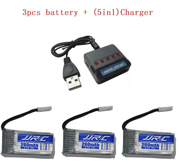 JJRC H8 Mini Original Battery 3.7V 260mAh Lipo Battery and (5in1) Charger for JJRC H8 JJRC H8 RC Quadcopter drone part H8Mini