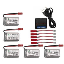 5pcs RC Drone Lipo Battery JST 902540 3.7V 800mAh Lipo 1S Battery With USB Charger Set For MJX x400 X300C X800 Quadcopter Parts