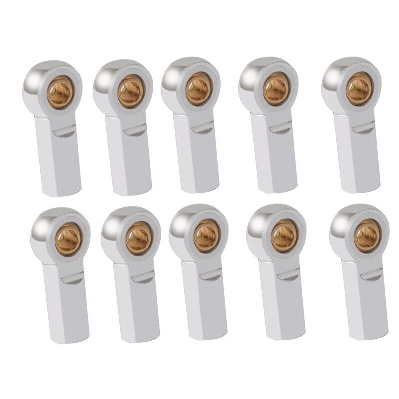 10 Pcs Aluminum M3 Metal Ball Head Holder For SCX10 Link Rod End Ball Joint for 1/10 RC Car Truck Buggy Crawler